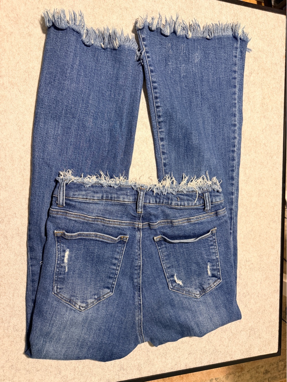 RISEN Distressed Frayed Waist Raw Hem Skinny Jeans Size 29/9 - Picture 2 of 7